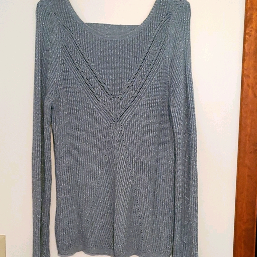 NWT Maurices long sleeve seafoam green with metallic thread sweater Sz XL